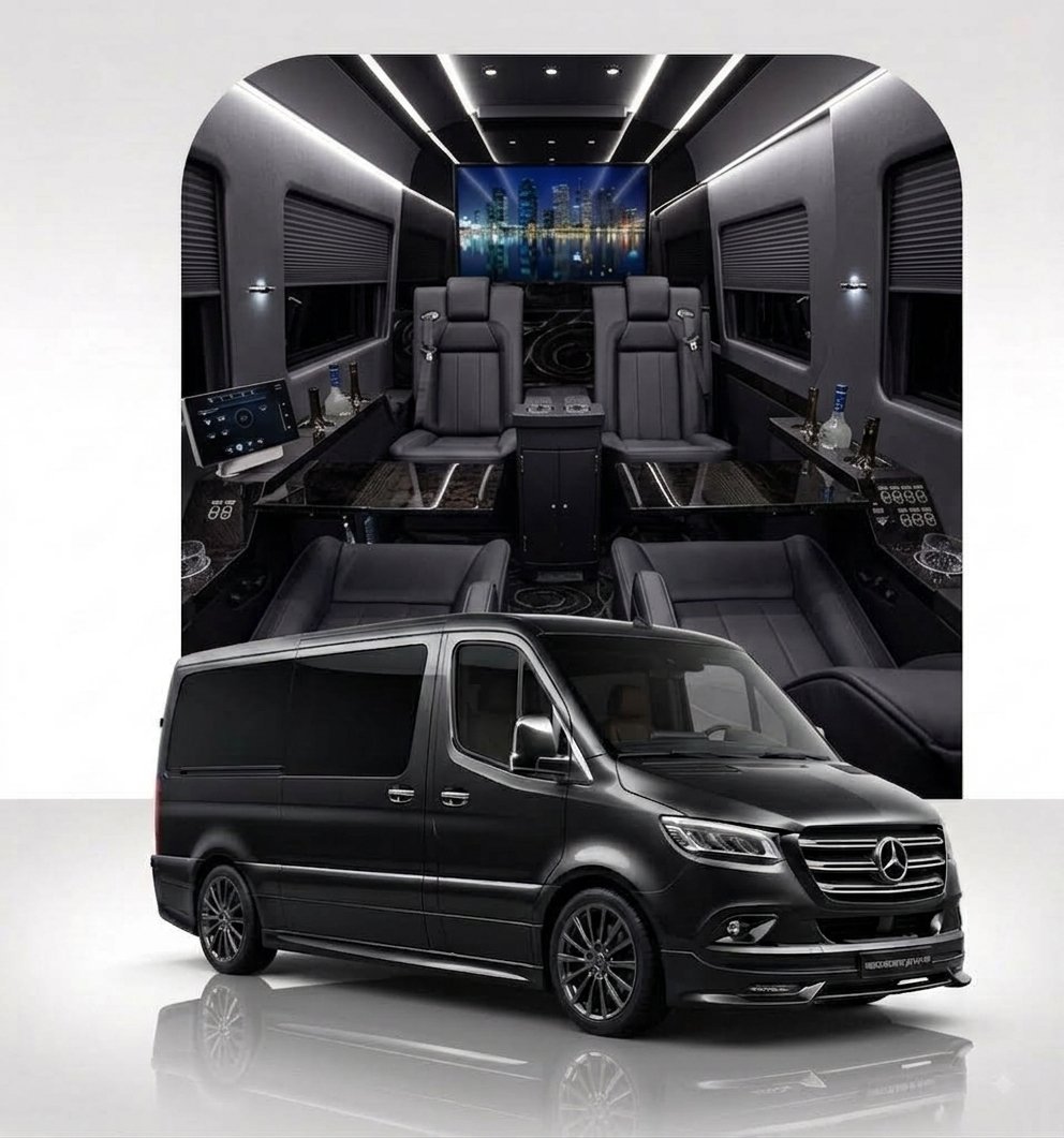 Mercedes-Benz Sprinter JetVan shuttle in Sacramento