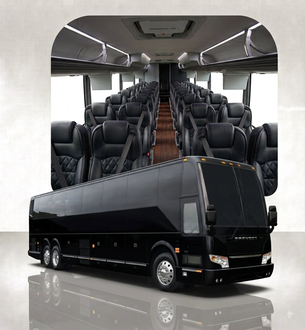 Prevost H3-45 motorcoach in Sacramento