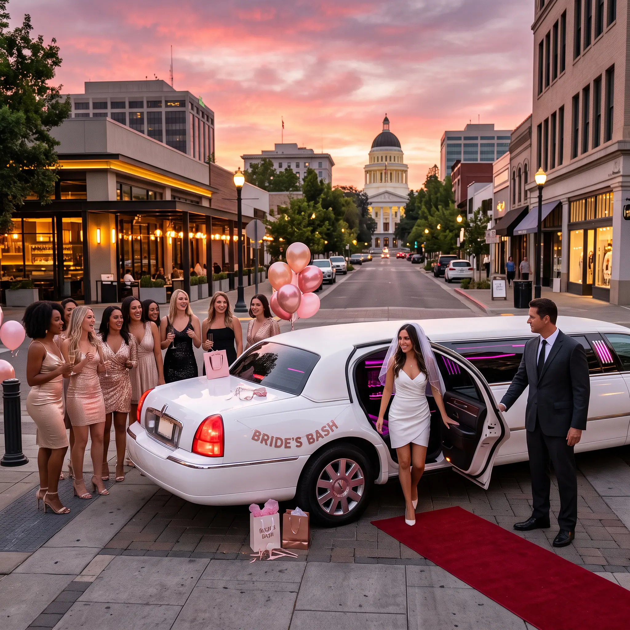 Party bus for a Sacramento bachelor party