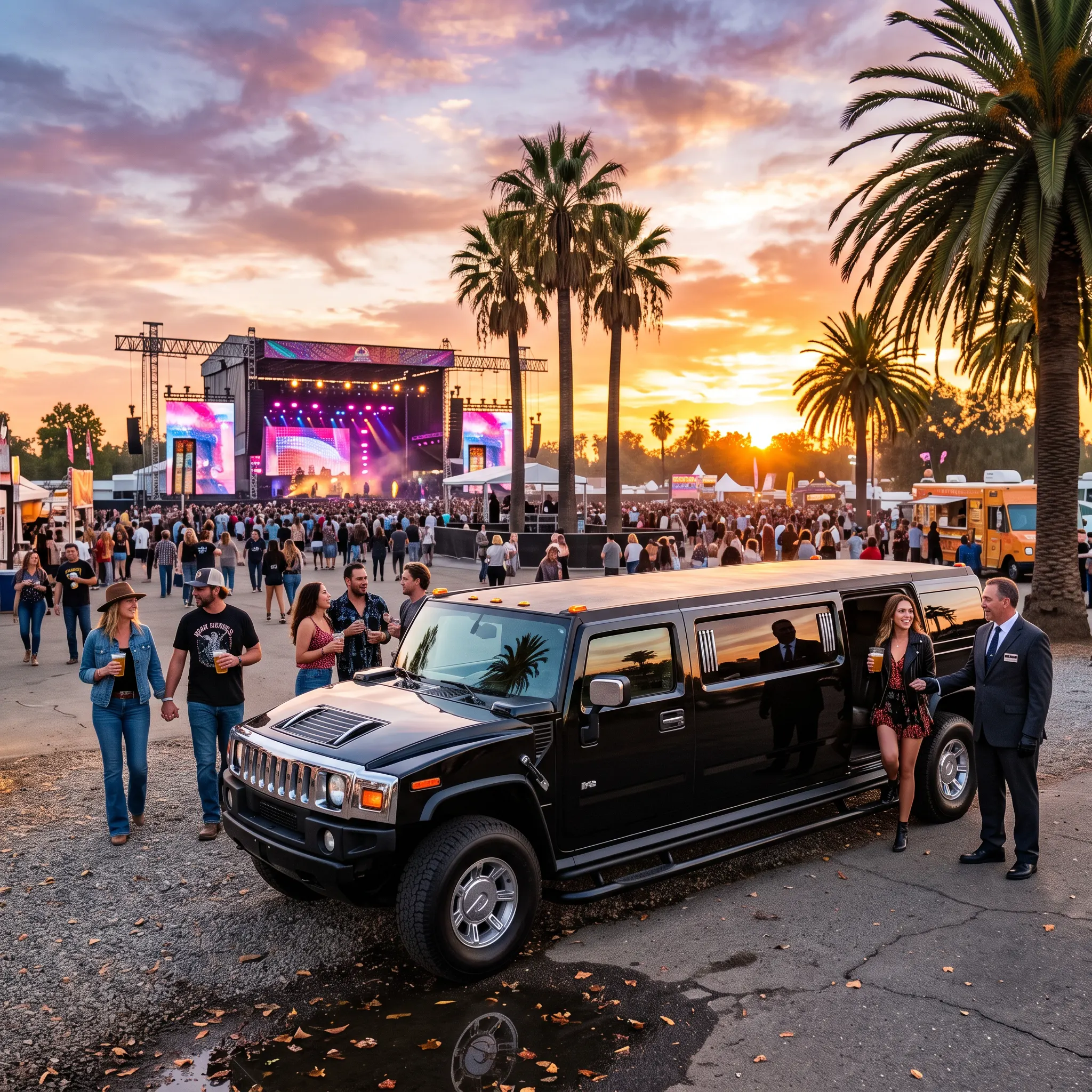 Concert limo transportation in Sacramento