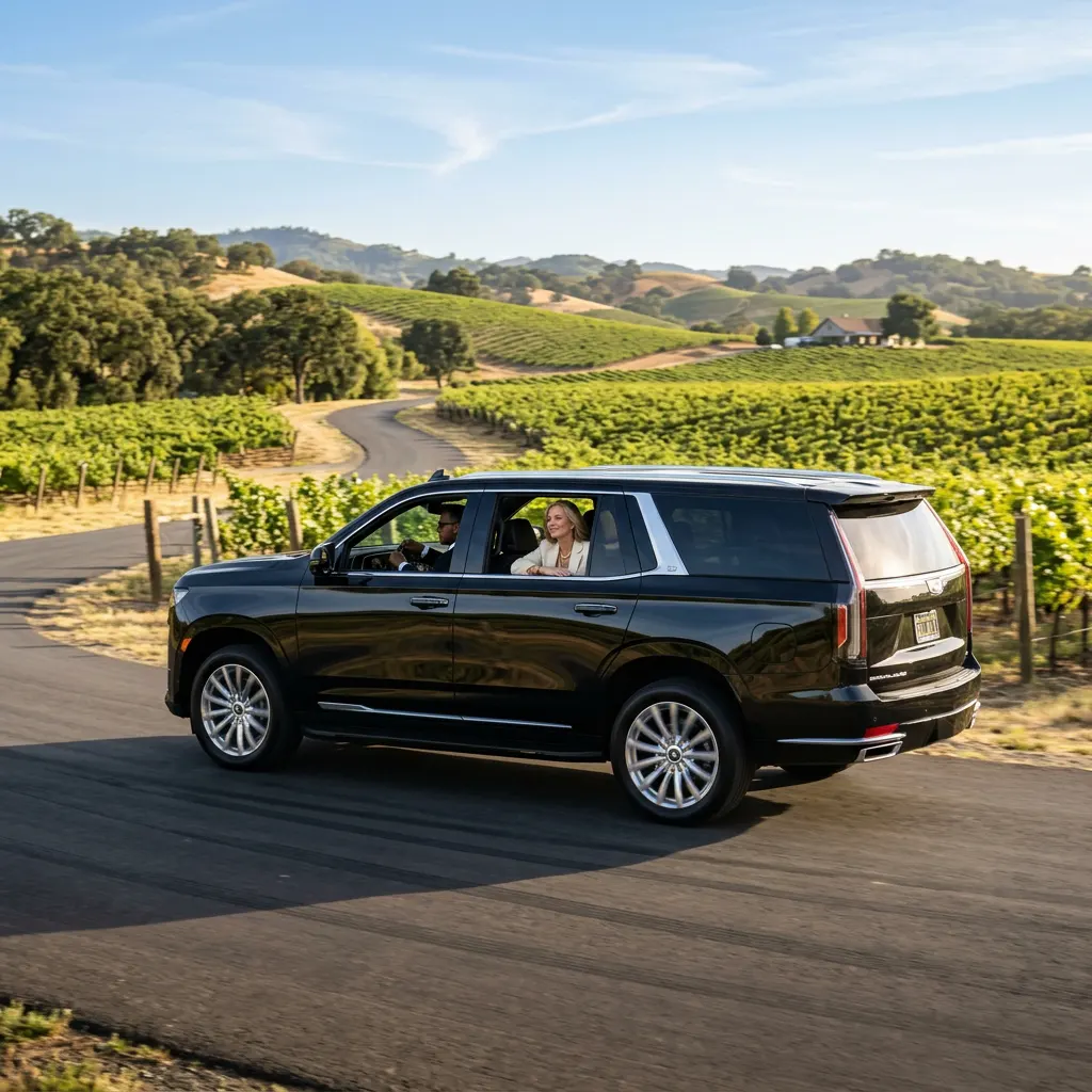 Luxury private car transportation for a Sacramento wine-country trip