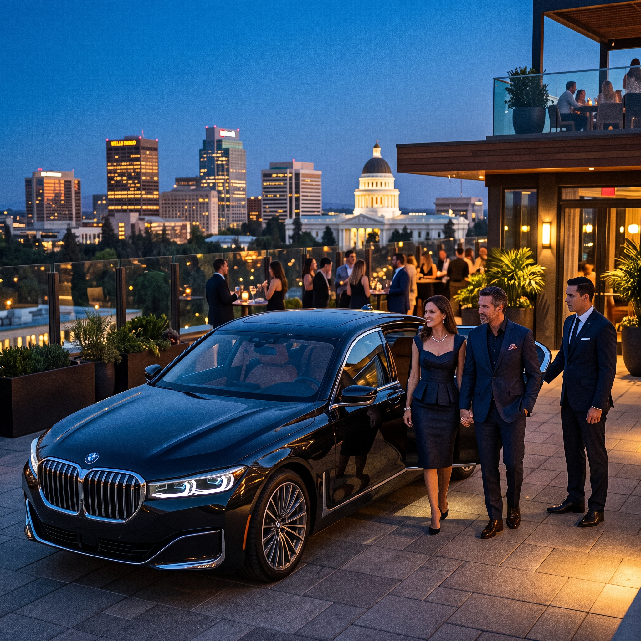 Luxury limo transportation for a Sacramento night out