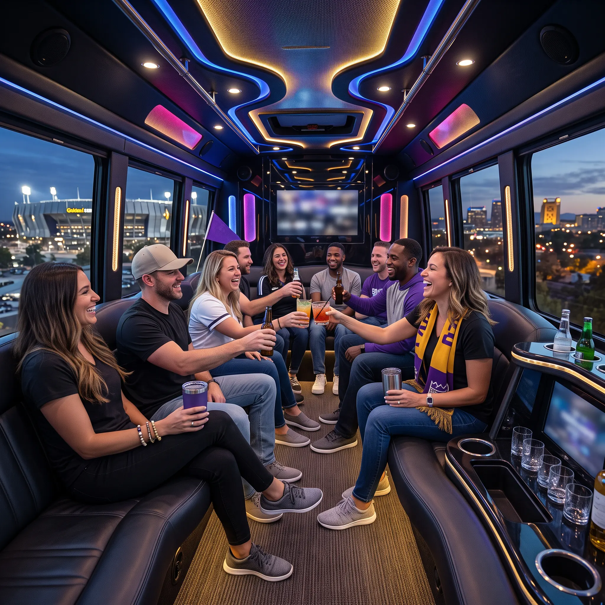 Sporting event limo transportation in Sacramento